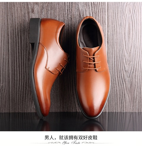 [Luxury Brand PU Leather Fashion Men Business Dress Loafers Pointy Black Shoes Oxford Breathable Formal Wedding Shoes From $25.64 VIEW] - [happygostore