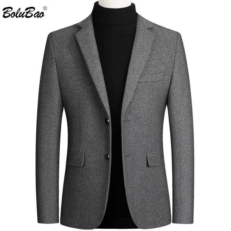 BOLUBAO Men Suit Brand New Men's Blazer Luxury Wool Thick Men Classic Business Suits Jacket Male Luxurious Slim Blazers