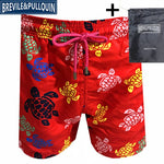 Promotion Beach Mens Board Shorts 2020 Brand Brevile pullquin Boardshorts Man Swimwear Turtles Swimtrunks Quick Dry + Gifts Bag