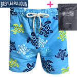Promotion Beach Mens Board Shorts 2020 Brand Brevile pullquin Boardshorts Man Swimwear Turtles Swimtrunks Quick Dry + Gifts Bag