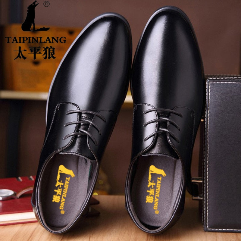 [Luxury Brand PU Leather Fashion Men Business Dress Loafers Pointy Black Shoes Oxford Breathable Formal Wedding Shoes From $25.64 VIEW] - [happygostore
