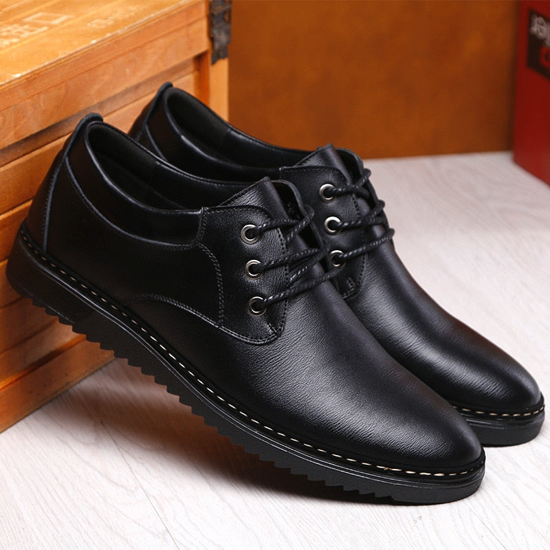 [Luxury Brand PU Leather Fashion Men Business Dress Loafers Pointy Black Shoes Oxford Breathable Formal Wedding Shoes From $25.64 VIEW] - [happygostore