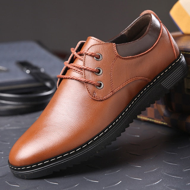 [Luxury Brand PU Leather Fashion Men Business Dress Loafers Pointy Black Shoes Oxford Breathable Formal Wedding Shoes From $25.64 VIEW] - [happygostore