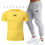2020 new men's sports pants + T-shirt men's running clothes running sportswear gym fitness sportswear tracksuit training pants
