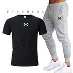 2020 new men's sports pants + T-shirt men's running clothes running sportswear gym fitness sportswear tracksuit training pants