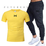 2020 new men's sports pants + T-shirt men's running clothes running sportswear gym fitness sportswear tracksuit training pants