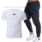 2020 new men's sports pants + T-shirt men's running clothes running sportswear gym fitness sportswear tracksuit training pants