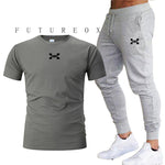 2020 new men's sports pants + T-shirt men's running clothes running sportswear gym fitness sportswear tracksuit training pants