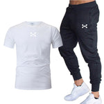 2020 new men's sports pants + T-shirt men's running clothes running sportswear gym fitness sportswear tracksuit training pants