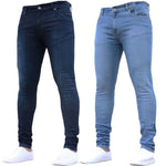 2019  Hot Mens Skinny Jeans Super Skinny Jeans Men Non Ripped Stretch Denim Pants Elastic Waist Big Size European Long Trousers