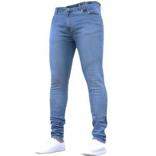 2019  Hot Mens Skinny Jeans Super Skinny Jeans Men Non Ripped Stretch Denim Pants Elastic Waist Big Size European Long Trousers