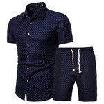 Pattern Tracksuit Men Summer Beachwear Men's Set 2020 Mens Notched T Shirts +Shorts Two Piece Sets Floral Beach Swaet Suit 5XL