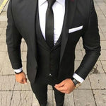 Classy Wedding Tuxedos Suits Slim Fit Bridegroom For Men 3 Pieces Groomsmen Suit Formal Business Outfits Party (Jacket+Vest+Pant