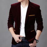 Brand Clothing Men Blazer Fashion Cotton Suit Blazer Slim Fit Masculine Blazer Casual Solid Colr Male Suits Jacket