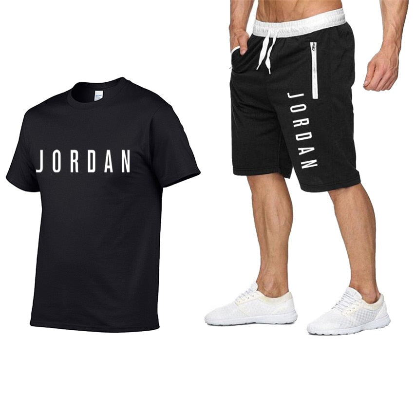 2020 men's summer sports suit short sleeve T-shirt + shorts new fashion men's casual suit shorts + T-shirt 2 pieces
