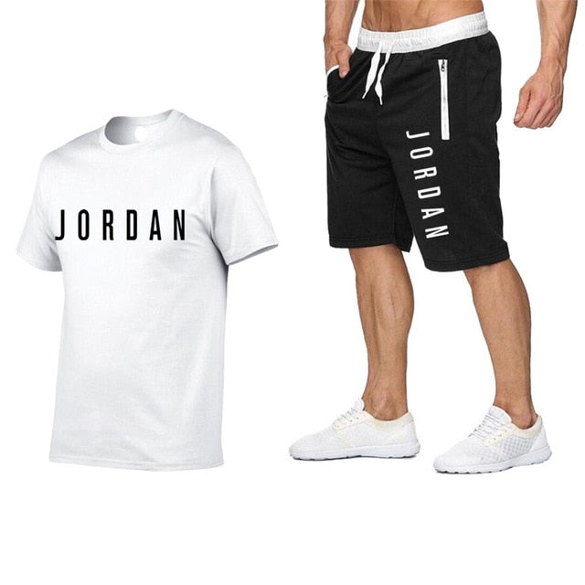 2020 men's summer sports suit short sleeve T-shirt + shorts new fashion men's casual suit shorts + T-shirt 2 pieces