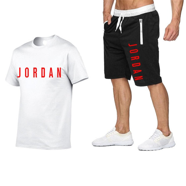 2020 men's summer sports suit short sleeve T-shirt + shorts new fashion men's casual suit shorts + T-shirt 2 pieces