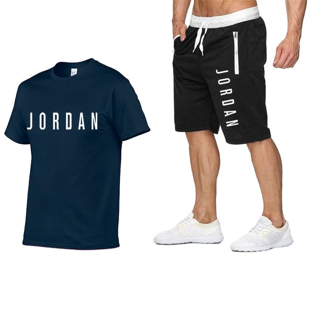2020 men's summer sports suit short sleeve T-shirt + shorts new fashion men's casual suit shorts + T-shirt 2 pieces