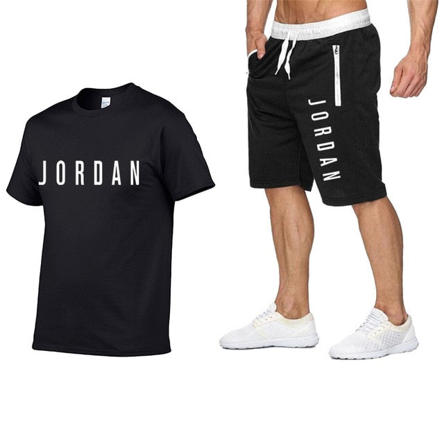 2020 men's summer sports suit short sleeve T-shirt + shorts new fashion men's casual suit shorts + T-shirt 2 pieces