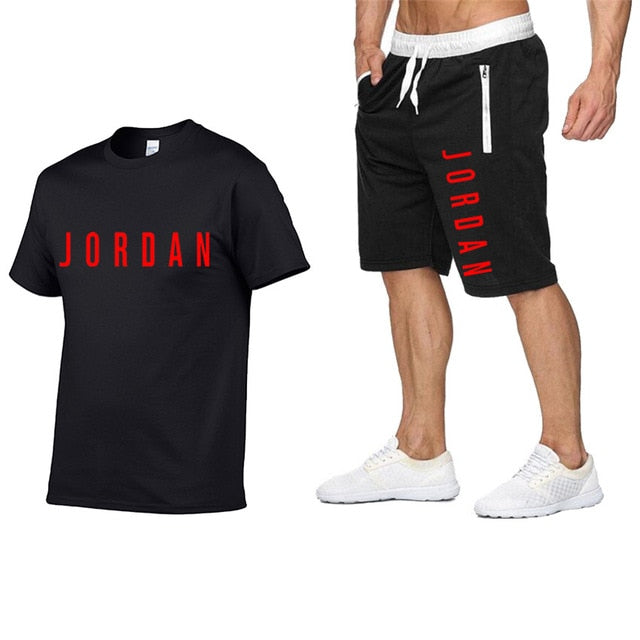 2020 men's summer sports suit short sleeve T-shirt + shorts new fashion men's casual suit shorts + T-shirt 2 pieces