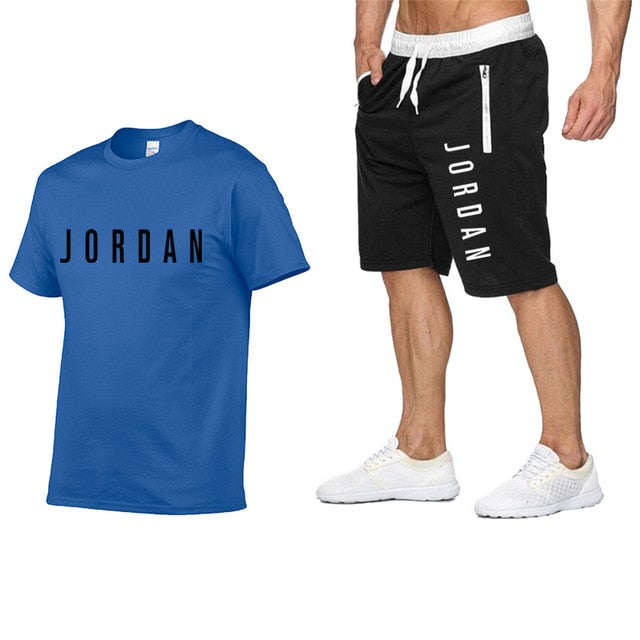 2020 men's summer sports suit short sleeve T-shirt + shorts new fashion men's casual suit shorts + T-shirt 2 pieces