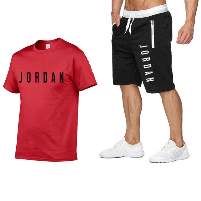 2020 men's summer sports suit short sleeve T-shirt + shorts new fashion men's casual suit shorts + T-shirt 2 pieces