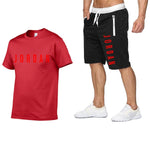 2020 men's summer sports suit short sleeve T-shirt + shorts new fashion men's casual suit shorts + T-shirt 2 pieces