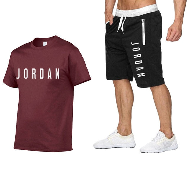 2020 men's summer sports suit short sleeve T-shirt + shorts new fashion men's casual suit shorts + T-shirt 2 pieces