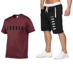 2020 men's summer sports suit short sleeve T-shirt + shorts new fashion men's casual suit shorts + T-shirt 2 pieces