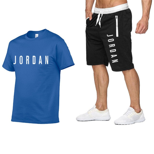 2020 men's summer sports suit short sleeve T-shirt + shorts new fashion men's casual suit shorts + T-shirt 2 pieces