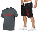 2020 men's summer sports suit short sleeve T-shirt + shorts new fashion men's casual suit shorts + T-shirt 2 pieces