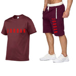 2020 men's summer sports suit short sleeve T-shirt + shorts new fashion men's casual suit shorts + T-shirt 2 pieces