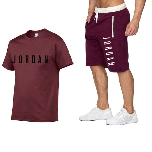 2020 men's summer sports suit short sleeve T-shirt + shorts new fashion men's casual suit shorts + T-shirt 2 pieces
