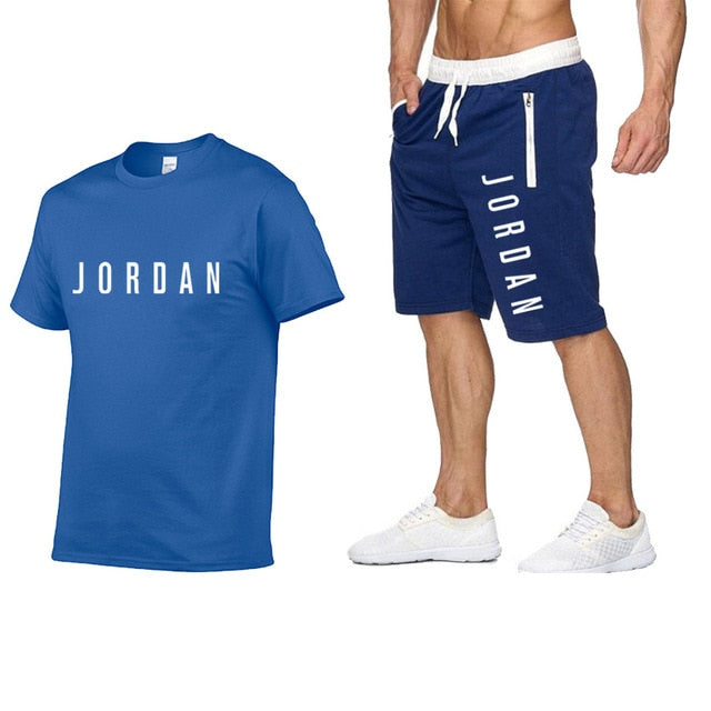 2020 men's summer sports suit short sleeve T-shirt + shorts new fashion men's casual suit shorts + T-shirt 2 pieces