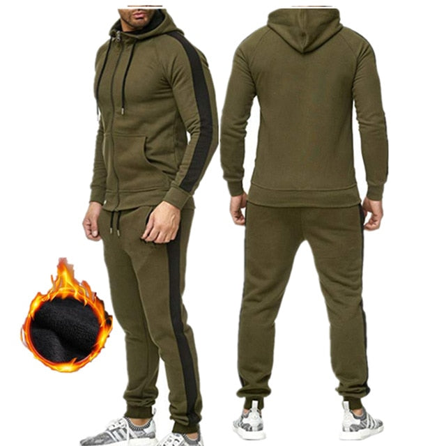 2020 Brand Sport Suit Men Quick Dry Sports Suits Loose Tracksuits Mens Spring Autumn Fitness Running Sets Warm Jogging Tracksuit