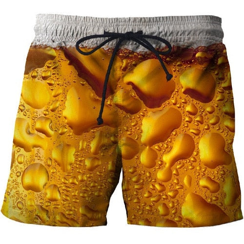 2019 beer 3D Print Summer Beach Shorts Mascuino Streetwear Men Board Vacation Shorts Anime Short Plage Casual Quick Dry New