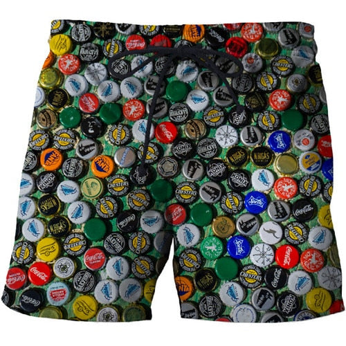 2019 beer 3D Print Summer Beach Shorts Mascuino Streetwear Men Board Vacation Shorts Anime Short Plage Casual Quick Dry New