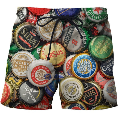 2019 beer 3D Print Summer Beach Shorts Mascuino Streetwear Men Board Vacation Shorts Anime Short Plage Casual Quick Dry New