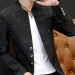 HO 2020 Men 's casual collar collar blazers youth handsome trend Slim print blazers   5XL   6XL