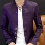 HO 2020 Men 's casual collar collar blazers youth handsome trend Slim print blazers   5XL   6XL