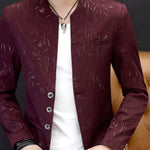 HO 2020 Men 's casual collar collar blazers youth handsome trend Slim print blazers   5XL   6XL