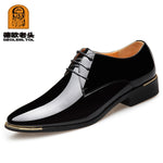 [Luxury Brand PU Leather Fashion Men Business Dress Loafers Pointy Black Shoes Oxford Breathable Formal Wedding Shoes From $25.64 VIEW] - [happygostore