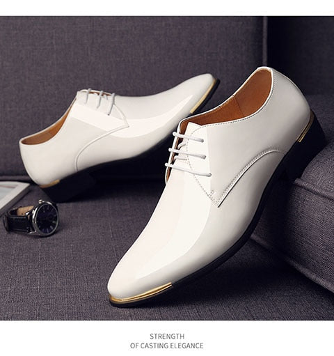 [Luxury Brand PU Leather Fashion Men Business Dress Loafers Pointy Black Shoes Oxford Breathable Formal Wedding Shoes From $25.64 VIEW] - [happygostore