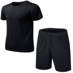 GRRCEECmen's sports coat set sport shirt men running shorts 2pcs gym suit for soccer fitness men sportswear t-shirts sets