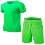 GRRCEECmen's sports coat set sport shirt men running shorts 2pcs gym suit for soccer fitness men sportswear t-shirts sets