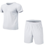 GRRCEECmen's sports coat set sport shirt men running shorts 2pcs gym suit for soccer fitness men sportswear t-shirts sets