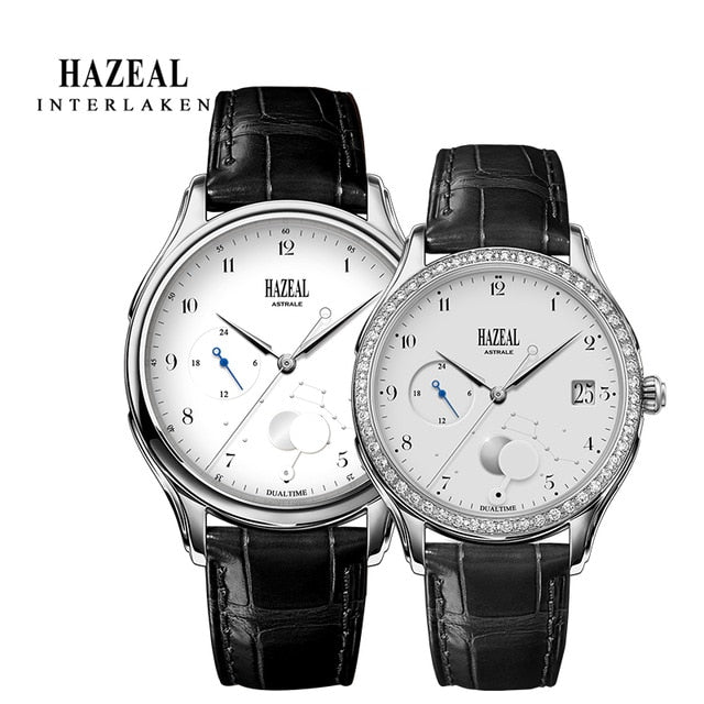HAZEAL Couple Watch For Lover Original Design женские часы Men Quartz Watch Switzerland Luxury Womens Wristwatch Sapphire