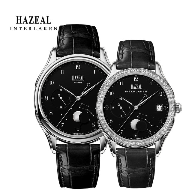 HAZEAL Couple Watch For Lover Original Design женские часы Men Quartz Watch Switzerland Luxury Womens Wristwatch Sapphire