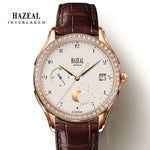HAZEAL Couple Watch For Lover Original Design женские часы Men Quartz Watch Switzerland Luxury Womens Wristwatch Sapphire