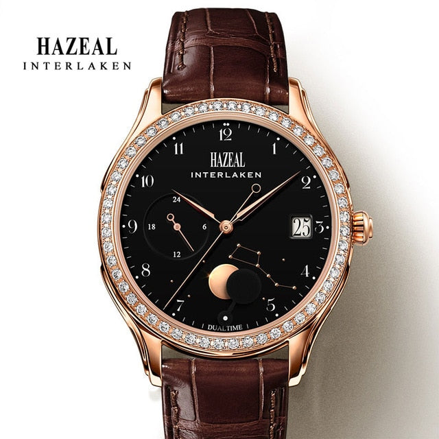 HAZEAL Couple Watch For Lover Original Design женские часы Men Quartz Watch Switzerland Luxury Womens Wristwatch Sapphire